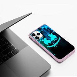 Чехол iPhone 11 Pro матовый Marshmello, цвет: 3D-розовый — фото 2