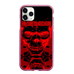 Чехол iPhone 11 Pro матовый Iron Maiden, цвет: 3D-малиновый