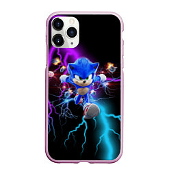 Чехол iPhone 11 Pro матовый SONIC, цвет: 3D-розовый