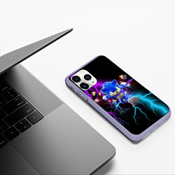 Чехол iPhone 11 Pro матовый SONIC, цвет: 3D-светло-сиреневый — фото 2