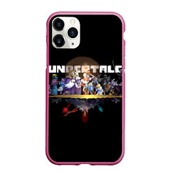 Чехол iPhone 11 Pro матовый Undertale, цвет: 3D-малиновый