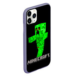 Чехол iPhone 11 Pro матовый MINECRAFT CREEPER, цвет: 3D-серый — фото 2