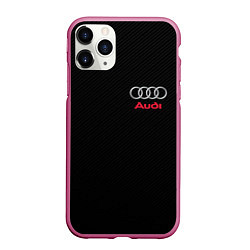 Чехол iPhone 11 Pro матовый AUDI, цвет: 3D-малиновый