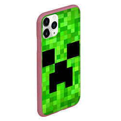 Чехол iPhone 11 Pro матовый MINECRAFT, цвет: 3D-малиновый — фото 2