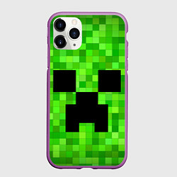 Чехол iPhone 11 Pro матовый MINECRAFT, цвет: 3D-фиолетовый