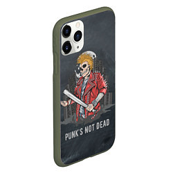 Чехол iPhone 11 Pro матовый Punk??s Not Dead, цвет: 3D-темно-зеленый — фото 2