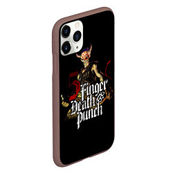 Чехол iPhone 11 Pro матовый Five Finger Death Punch, цвет: 3D-коричневый — фото 2