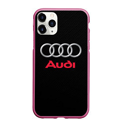 Чехол iPhone 11 Pro матовый AUDI, цвет: 3D-малиновый