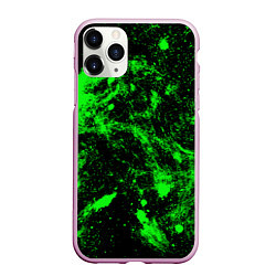 Чехол iPhone 11 Pro матовый Зелёная краска, цвет: 3D-розовый
