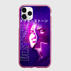 Чехол iPhone 11 Pro матовый Доктор Стоун, цвет: 3D-малиновый