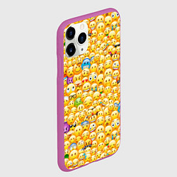 Чехол iPhone 11 Pro матовый Смайлики Emoji, цвет: 3D-фиолетовый — фото 2