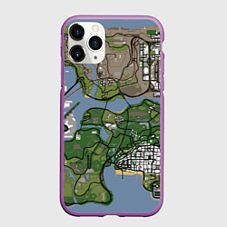 Чехол iPhone 11 Pro матовый San andreas, цвет: 3D-фиолетовый