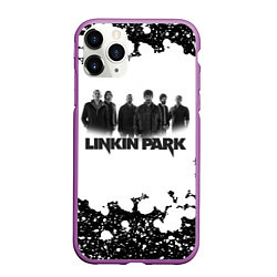 Чехол iPhone 11 Pro матовый LINKIN PARKспина, цвет: 3D-фиолетовый