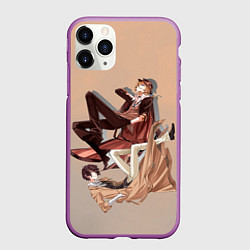 Чехол iPhone 11 Pro матовый Дазай и Чуя