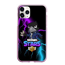 Чехол iPhone 11 Pro матовый BRAWL STARS CROW, цвет: 3D-розовый