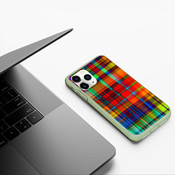 Чехол iPhone 11 Pro матовый Радужная сетка, цвет: 3D-салатовый — фото 2