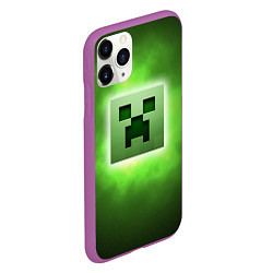 Чехол iPhone 11 Pro матовый MINECRAFT, цвет: 3D-фиолетовый — фото 2