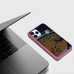 Чехол iPhone 11 Pro матовый Форма Cheetah, цвет: 3D-малиновый — фото 2