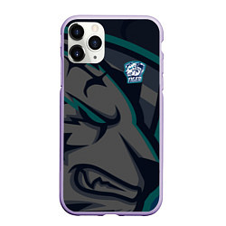Чехол iPhone 11 Pro матовый Форма Tiger, цвет: 3D-светло-сиреневый