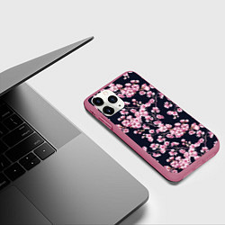 Чехол iPhone 11 Pro матовый Сакура, цвет: 3D-малиновый — фото 2