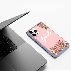 Чехол iPhone 11 Pro матовый Girl, цвет: 3D-светло-сиреневый — фото 2