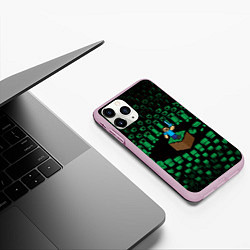 Чехол iPhone 11 Pro матовый MINECRAFT, цвет: 3D-розовый — фото 2