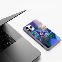 Чехол iPhone 11 Pro матовый Бабочка, цвет: 3D-серый — фото 2