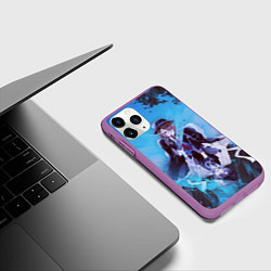 Чехол iPhone 11 Pro матовый Osamu and Chuya, цвет: 3D-фиолетовый — фото 2