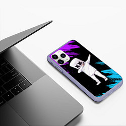 Чехол iPhone 11 Pro матовый Marshmello, цвет: 3D-светло-сиреневый — фото 2