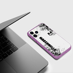 Чехол iPhone 11 Pro матовый Marshmello, цвет: 3D-фиолетовый — фото 2