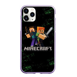 Чехол iPhone 11 Pro матовый MINECRAFT, цвет: 3D-светло-сиреневый