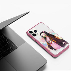 Чехол iPhone 11 Pro матовый KIMETSU NO YAIBA, цвет: 3D-малиновый — фото 2