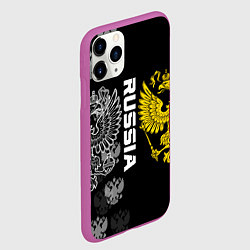 Чехол iPhone 11 Pro матовый Россия, цвет: 3D-фиолетовый — фото 2