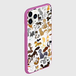 Чехол iPhone 11 Pro матовый Котоколлаж 01, цвет: 3D-фиолетовый — фото 2