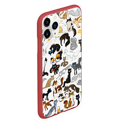 Чехол iPhone 11 Pro матовый Котоколлаж 03, цвет: 3D-красный — фото 2
