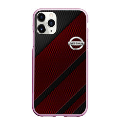 Чехол iPhone 11 Pro матовый Nissan, цвет: 3D-розовый