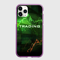 Чехол iPhone 11 Pro матовый Трейдинг 03, цвет: 3D-фиолетовый