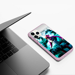 Чехол iPhone 11 Pro матовый Череп в дыму, цвет: 3D-розовый — фото 2
