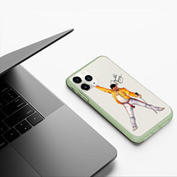 Чехол iPhone 11 Pro матовый Фредди Меркьюри автограф, цвет: 3D-салатовый — фото 2