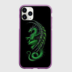 Чехол iPhone 11 Pro матовый Green Dragon, цвет: 3D-фиолетовый