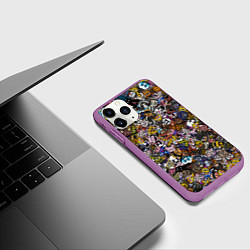 Чехол iPhone 11 Pro матовый FNaF стикербомбинг, цвет: 3D-фиолетовый — фото 2