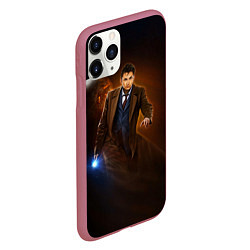 Чехол iPhone 11 Pro матовый DAVID TENNANT, цвет: 3D-малиновый — фото 2