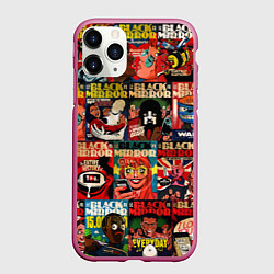 Чехол iPhone 11 Pro матовый ЧЕРНОЕ ЗЕРКАЛО, цвет: 3D-малиновый