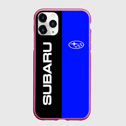 Чехол iPhone 11 Pro матовый SUBARU, цвет: 3D-малиновый