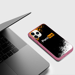 Чехол iPhone 11 Pro матовый PORNHUB, цвет: 3D-малиновый — фото 2