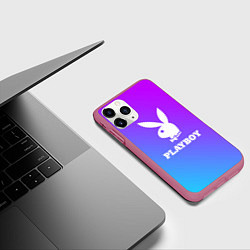 Чехол iPhone 11 Pro матовый PLAYBOY, цвет: 3D-малиновый — фото 2