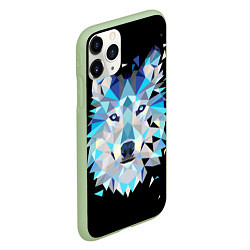 Чехол iPhone 11 Pro матовый Волк, цвет: 3D-салатовый — фото 2