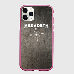 Чехол iPhone 11 Pro матовый Megadeth, цвет: 3D-малиновый