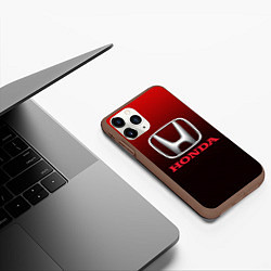 Чехол iPhone 11 Pro матовый HONDA, цвет: 3D-коричневый — фото 2
