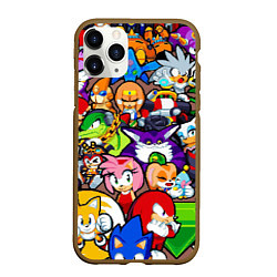 Чехол iPhone 11 Pro матовый Sonic Pixel Friends, цвет: 3D-коричневый